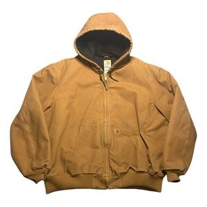 Carhartt J130 Jacket Men’s XXL Brown Vintage Full Zip Canvas Hooded EUC
